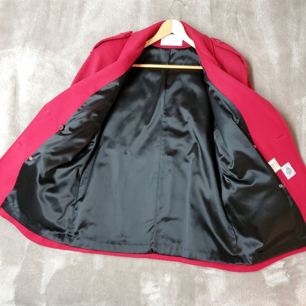 Marks & Spencer Bold Red Pea Coat LIKE NEW - Picture 8 of 13